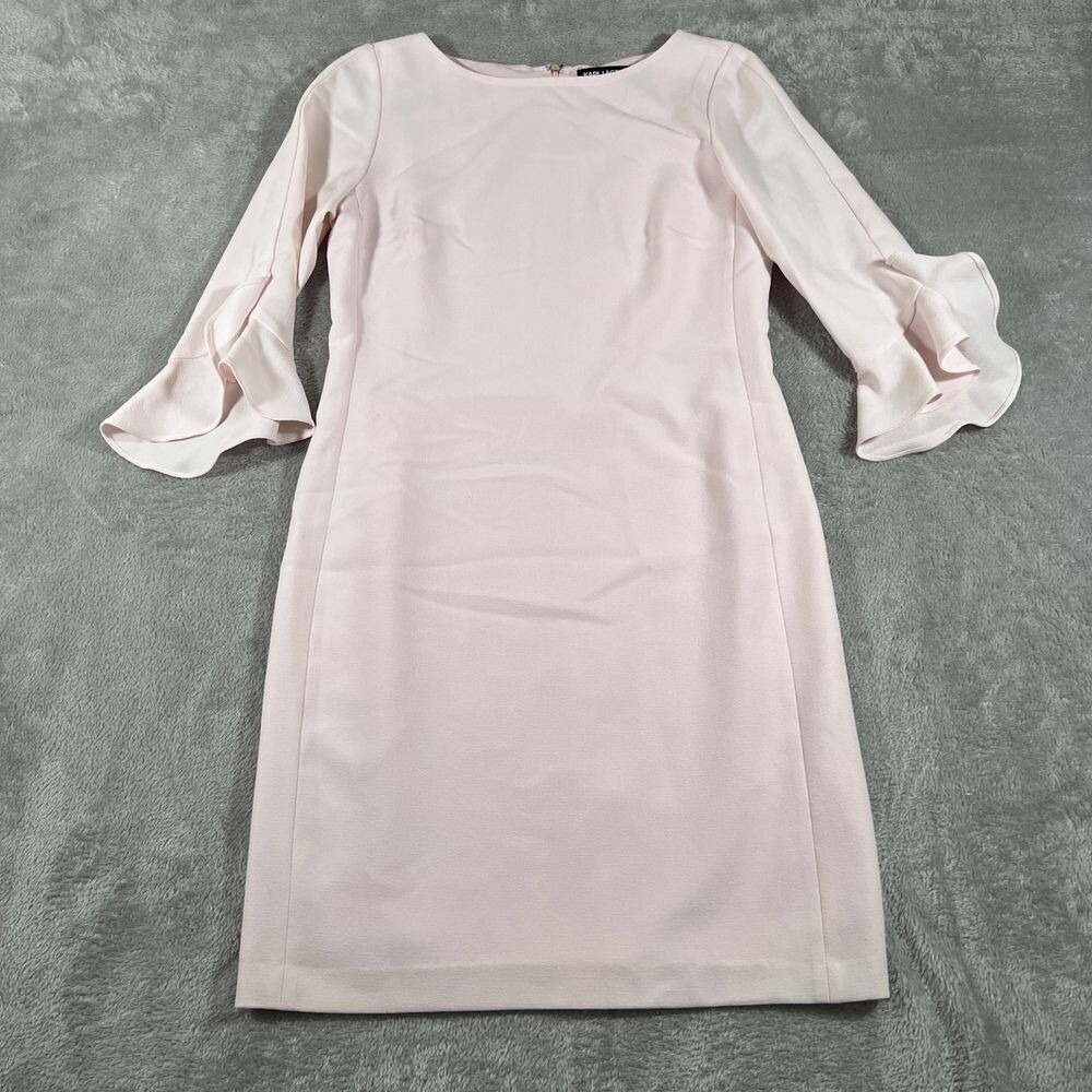 Karl Lagerfeld Paris Dress Size‎ 8 Pink Women's Tulip Sleeve Crepe Bell Career